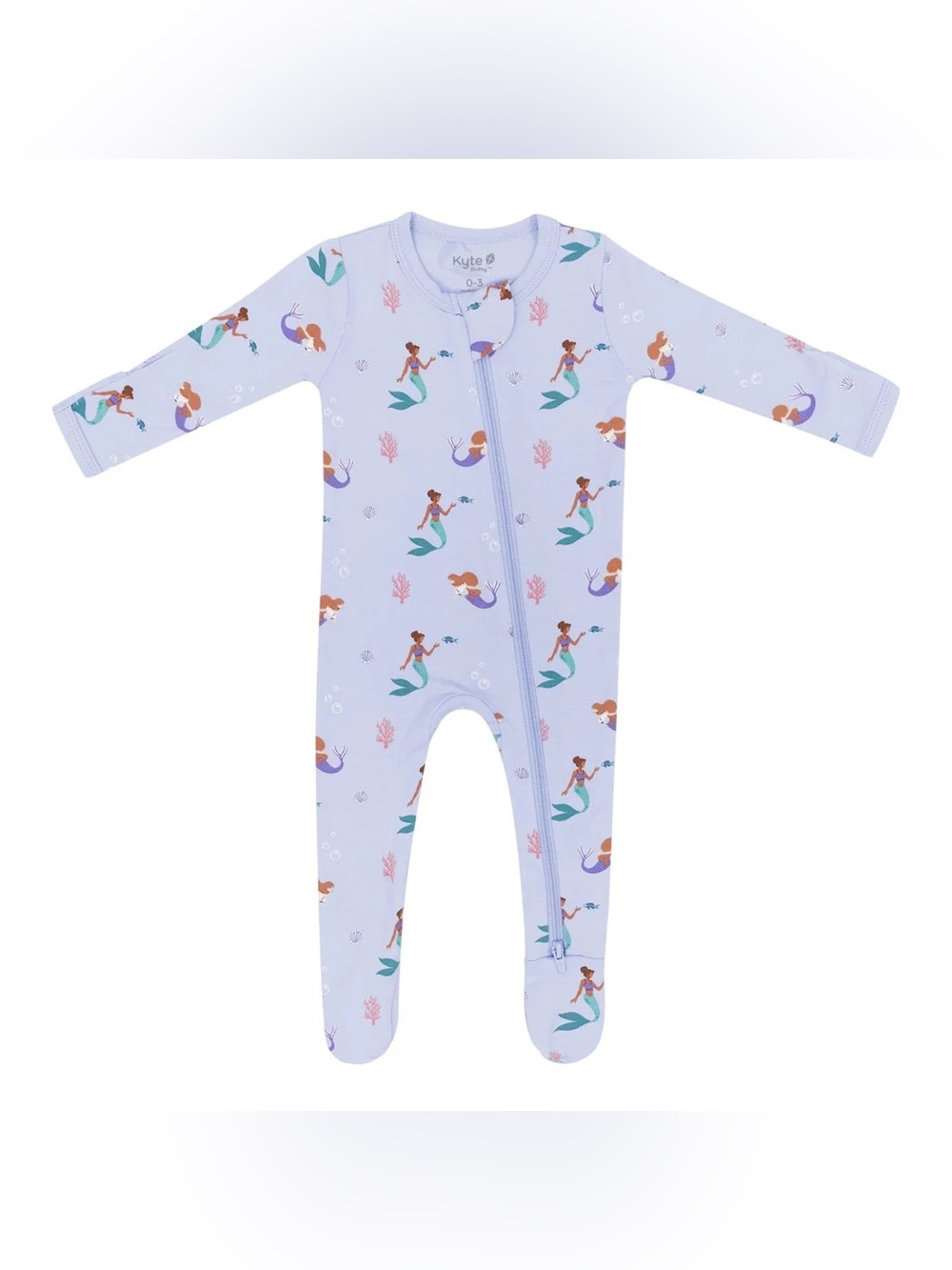Kyte BABY Mermaids zippered footies lavender zippy sleeper bamboo girl seashells